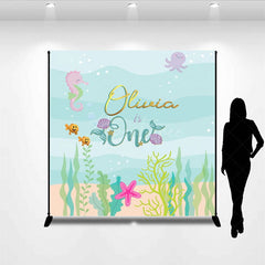 Aperturee - Aperturee Cartoon Under The Sea Mermaid Birthday Backdrop