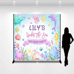 Aperturee - Aperturee Cartoon Under The Sea Summer Custom Birthday Backdrop