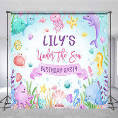 Aperturee - Aperturee Cartoon Under The Sea Summer Custom Birthday Backdrop
