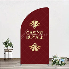 Aperturee - Aperturee Casino Royale Inspired Half Moon Arch Backdrop James Bond 007 Themed Party Decor Art Deco Adult Birthday