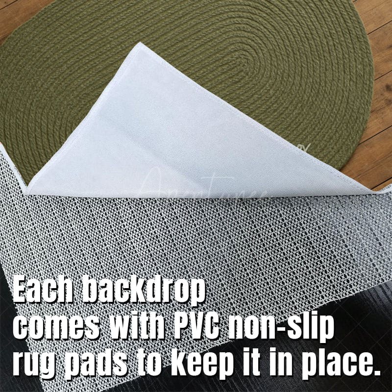 Aperturee - Aperturee Celadon Oval Rug Wood Fabric Floor Backdrop For Photo