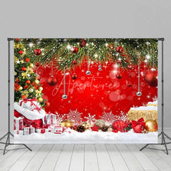 Aperturee - Aperturee Celebrate The Holiday Red Christmas Photo Backdrop