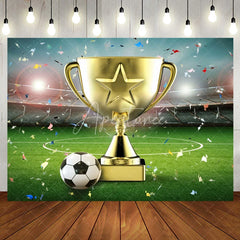 Aperturee - Aperturee Celebratory Trophy Football Victory Moment Backdrop
