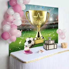 Aperturee - Aperturee Celebratory Trophy Football Victory Moment Backdrop