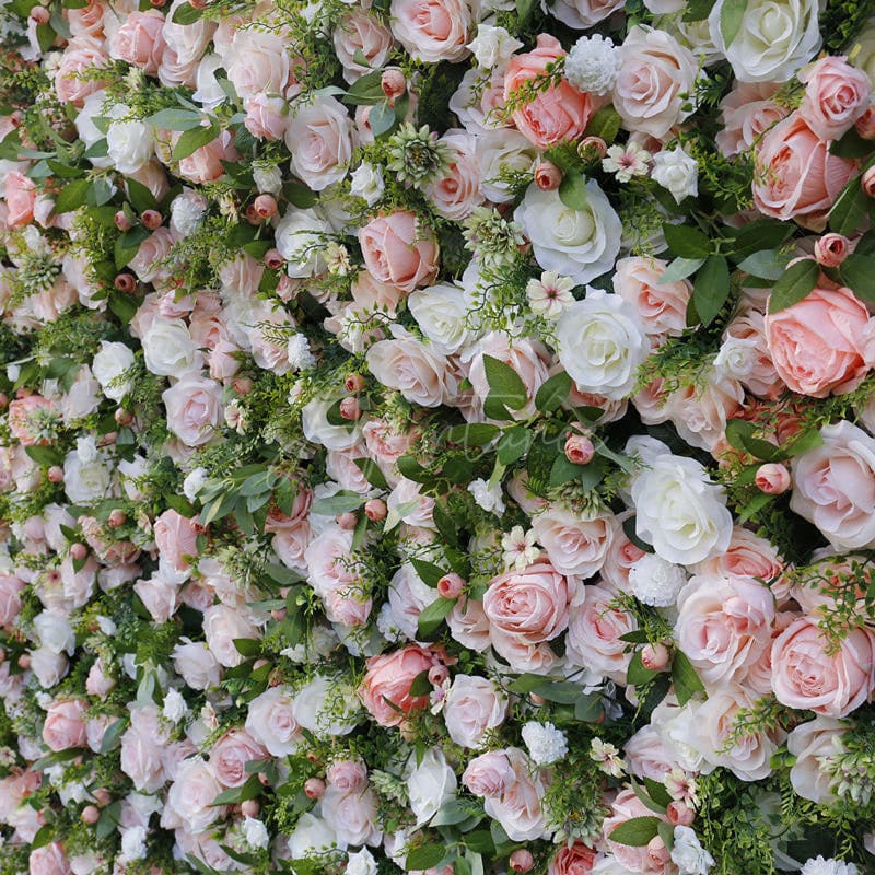 Aperturee - Aperturee Chic Pink White Birthday Party Decor 3D Flower Wall