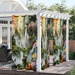 Aperturee - Aperturee Chinese Scenery Waterproof Printed Outdoor Curtains
