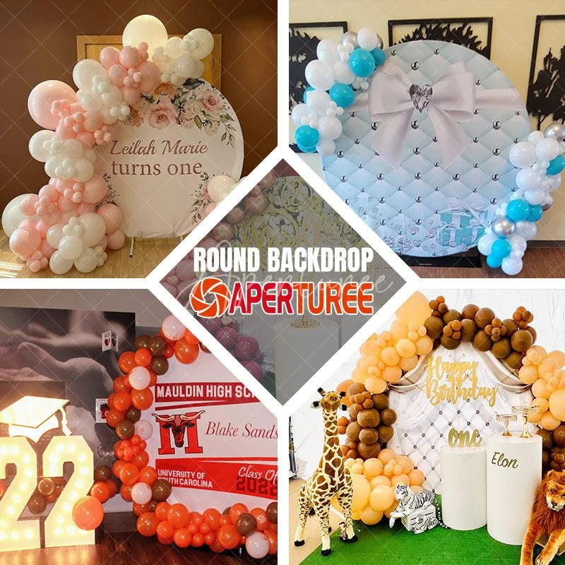 Aperturee - Aperturee Christmas Bundle Of Joy Round Baby Shower Backdrop