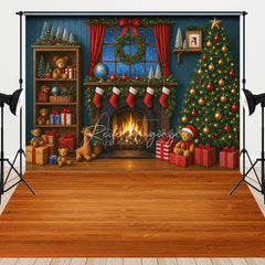 Aperturee - Aperturee Christmas Decor Sweet House Wood Combo Set Backdrop