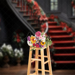 Aperturee - Aperturee Christmas Decoration Staircases Holiday Backdrop