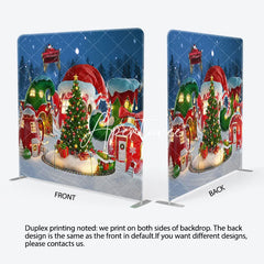 Aperturee - Aperturee Christmas Dreamy Red House Tension Fabric Backdrop