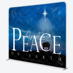 Aperturee - Aperturee Christmas Nativity Peace on Earth Square Double-Sided Backdrop Blue Night Sky Star of Bethlehem Baby Manger.