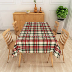 Aperturee - Aperturee Christmas Plaid Rectangle Tablecloth Cream Red and Green Tartan Classic Traditional Holiday Table Cover
