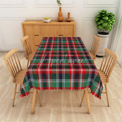 Aperturee - Aperturee Christmas Plaid Rectangle Tablecloth Green Red Black Tartan Classic Holiday Farmhouse Table Cover