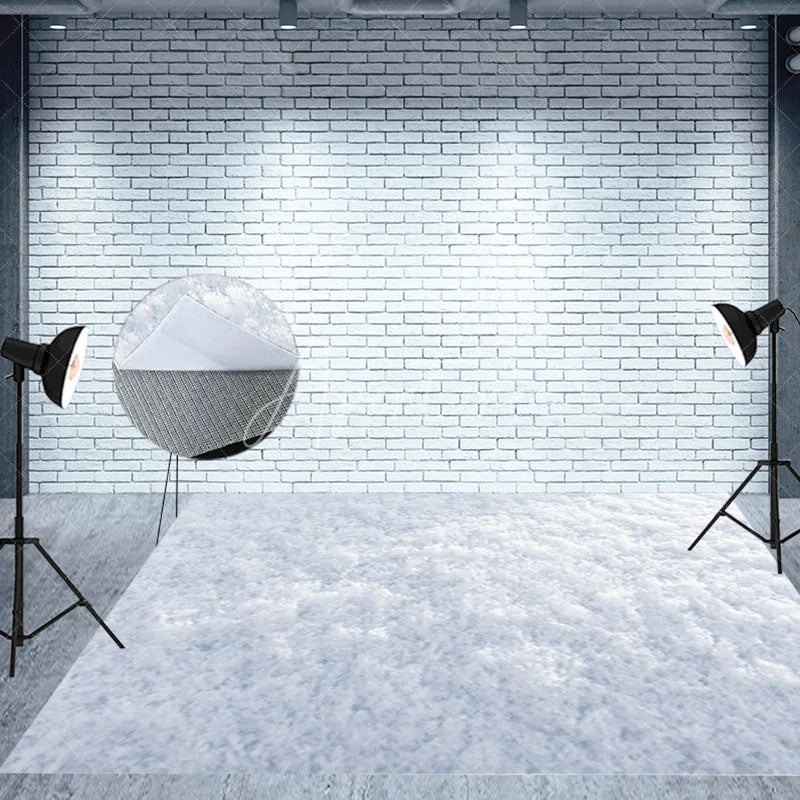 Aperturee - Aperturee Christmas Room Set Backdrop Winter Scene with Snow Window Festive Gingerbread House Photo Booth Props for Kids