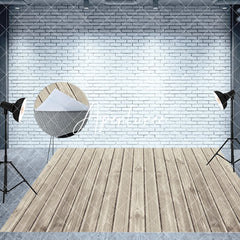 Aperturee - Aperturee Christmas Vibe Fireplace Window Room Set Backdrop