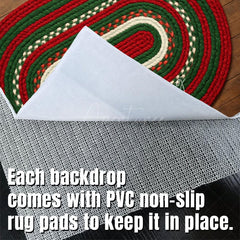 Aperturee - Aperturee Christmas Woven Straw Ropes Fabric Floor Backdrop
