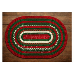 Aperturee - Aperturee Christmas Woven Straw Ropes Photo Rubber Floor Mat