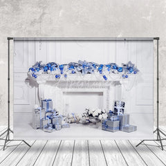 Aperturee - Aperturee Church White Wall Fireplace Christmas Photo Backdrop