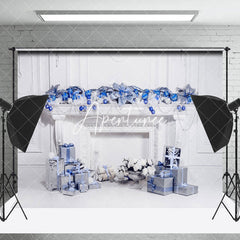 Aperturee - Aperturee Church White Wall Fireplace Christmas Photo Backdrop