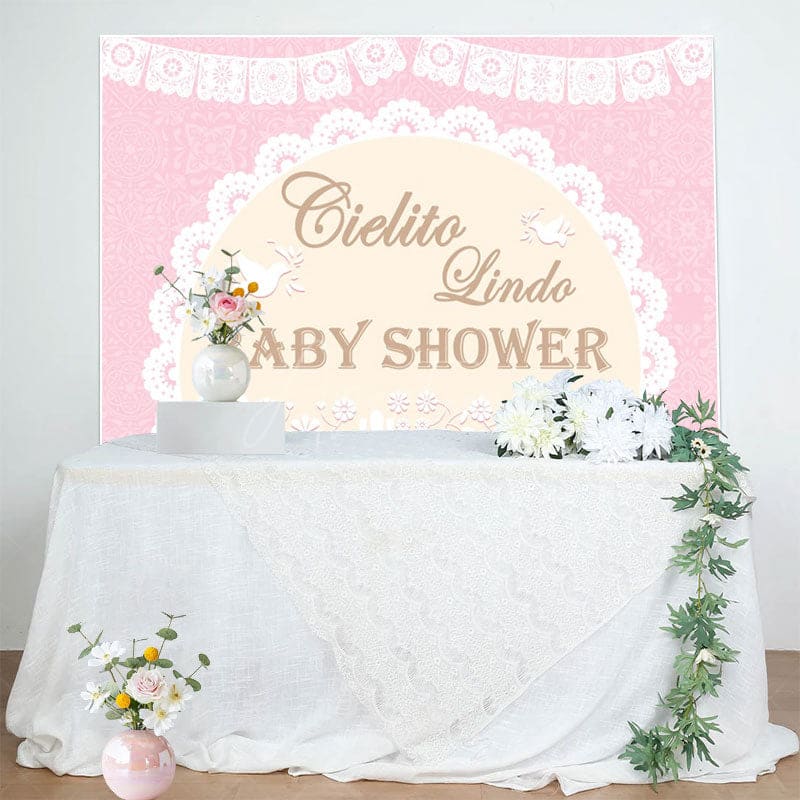 Aperturee - Aperturee Cielito Lindo Dove Mexico Girl Baby Shower Backdrop