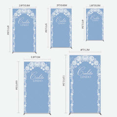 Aperturee Aperturee Cielito Lindo Floral Blue Bridal Shower Rectangle Backdrop