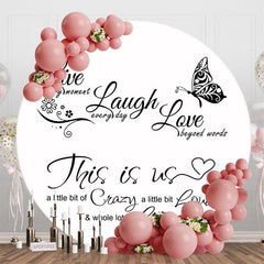Aperturee - Aperturee Circle Butterfly Vows Simple Vibe Wedding Backdrop
