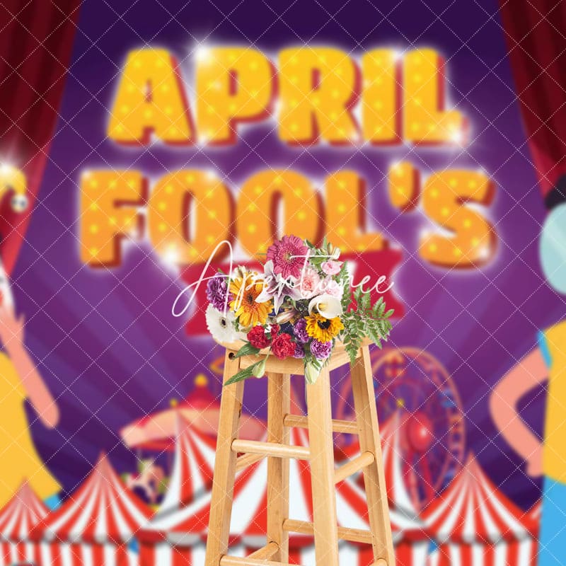 Aperturee - Aperturee Circus Curtain Stage Crown April Fools Day Backdrop
