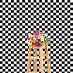 Aperturee - Aperturee Classic Black and White Checkerboard Geometric Pattern Photography Backdrop Bold Racing Retro Party Event Decor