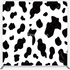 Aperturee - Aperturee Classic Black and White Cow Print Square Double-Sided Backdrop Farm Animal Theme Birthday Party Decor