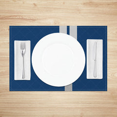 Aperturee - Aperturee Classic Blue and Grey Abstract Placemats Set of 4 Modern Art Design for Kitchen and Dining Room Table