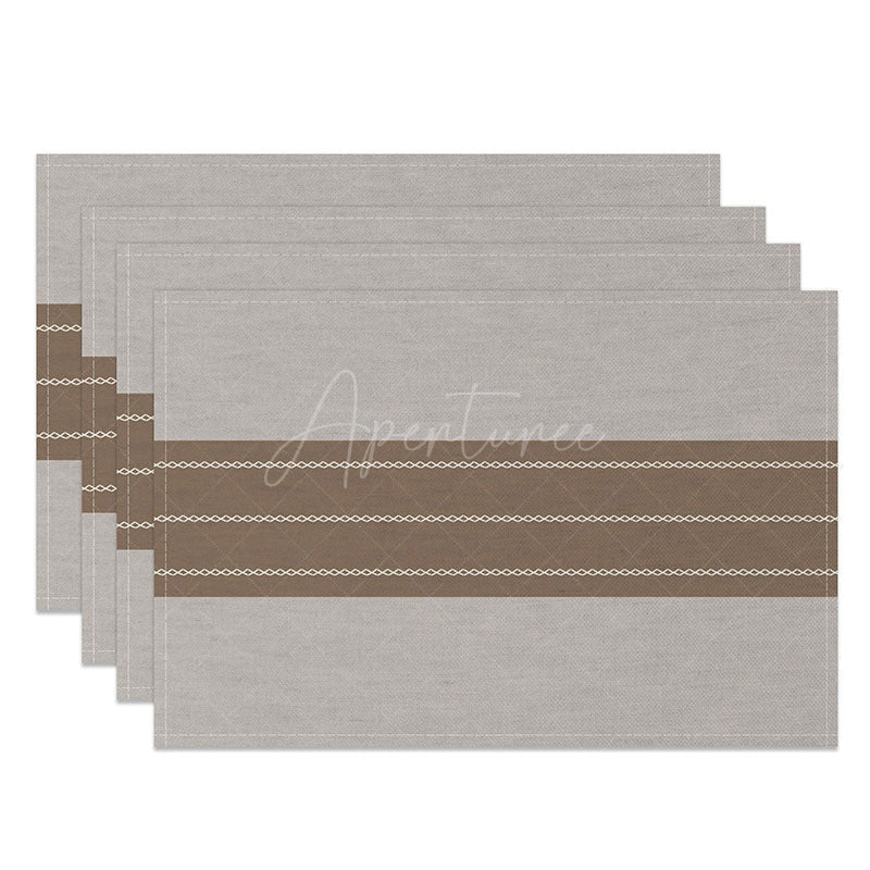 Aperturee - Aperturee Classic Bright Brown Placemats Set of 4 Abstract Warm Color Design for Modern and Rustic Dining