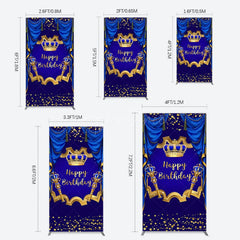 Aperturee - Aperturee Classic Crown Scepter Tassel Birthday Rectangle Backdrop