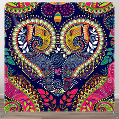 Aperturee - Aperturee Classic Paisley Flower Pattern Backdrop For Decoration