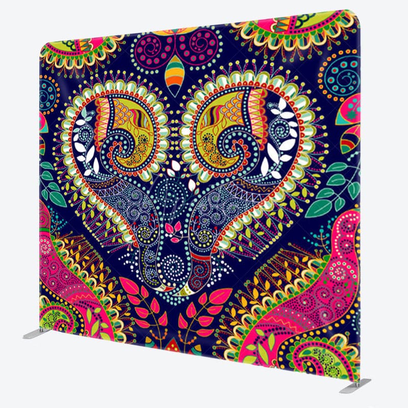 Aperturee - Aperturee Classic Paisley Flower Pattern Backdrop For Decoration