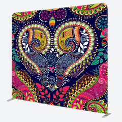 Aperturee - Aperturee Classic Paisley Flower Pattern Backdrop For Decoration