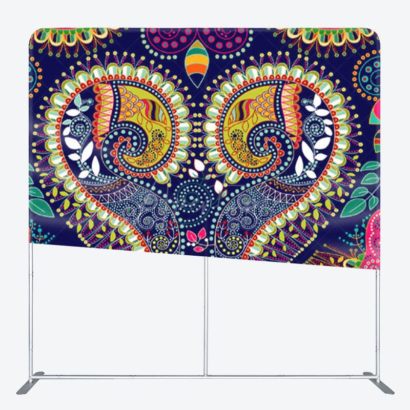 Aperturee - Aperturee Classic Paisley Flower Pattern Backdrop For Decoration