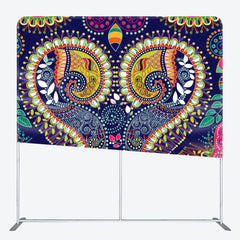Aperturee - Aperturee Classic Paisley Flower Pattern Backdrop For Decoration