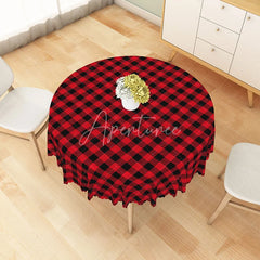 Aperturee - Aperturee Classic Red and Black Buffalo Check Round Tablecloth Rustic Farmhouse Plaid Holiday Kitchen Dining Decor