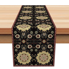Aperturee - Aperturee Classic Slovak Folk Art Table Runner with Repeating Pattern for Traditional and European Decor