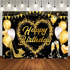 Aperturee - Aperturee Classical Balloon Glitter Flags Birthday Backdrop