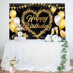 Aperturee - Aperturee Classical Balloon Glitter Flags Birthday Backdrop