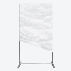Aperturee - Aperturee Clean White Snow Texture Rectangle Arch Backdrop Winter Wonderland Holiday Party Photography Decor