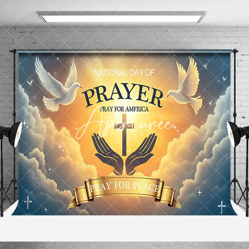 Aperturee - Aperturee Cloud Holy Light Pigeon National Prayer Day Backdrop