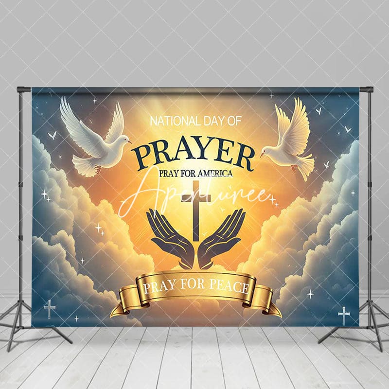 Aperturee - Aperturee Cloud Holy Light Pigeon National Prayer Day Backdrop