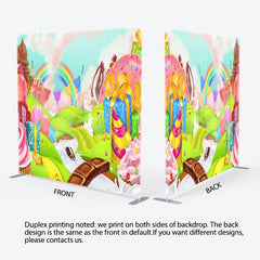 Aperturee - Aperturee Color Candyland Rainbow Birthday Pillow Case Backdrop