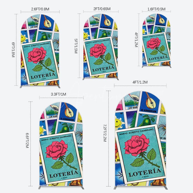 Aperturee - Aperturee Color Mexican Lottery Card Birthday Arch Backdrop