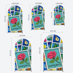Aperturee - Aperturee Color Mexican Lottery Card Birthday Arch Backdrop