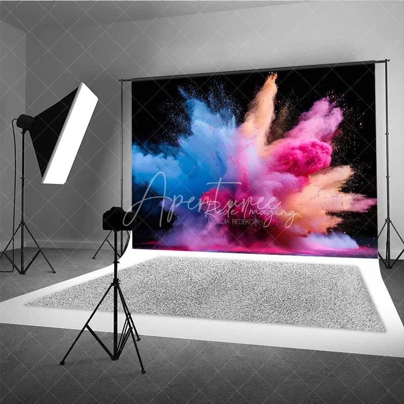 Aperturee - Aperturee Color Powder Explosion Backdrop Abstract Splash Art Photography Background Holi Festival Smoke Photo Prop