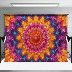 Aperturee - Aperturee Colorful Artistic Mandala Flower Fine Art Backdrop