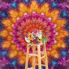 Aperturee - Aperturee Colorful Artistic Mandala Flower Fine Art Backdrop